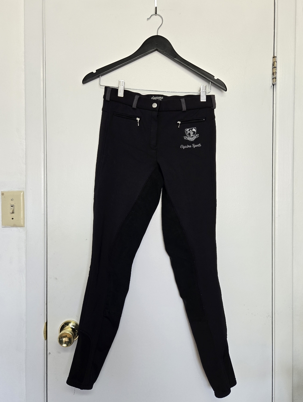 Black Equine Sport Equestrian Breeches - Zipper Pockets